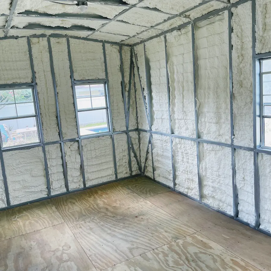 Closed-cell spray foam insulation applied to wall cavities in a residential project in Gresham